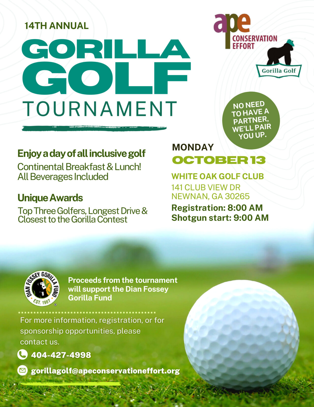 ACE Gorilla Golf Tournament (1) A flyer for Gorilla Golf 2025